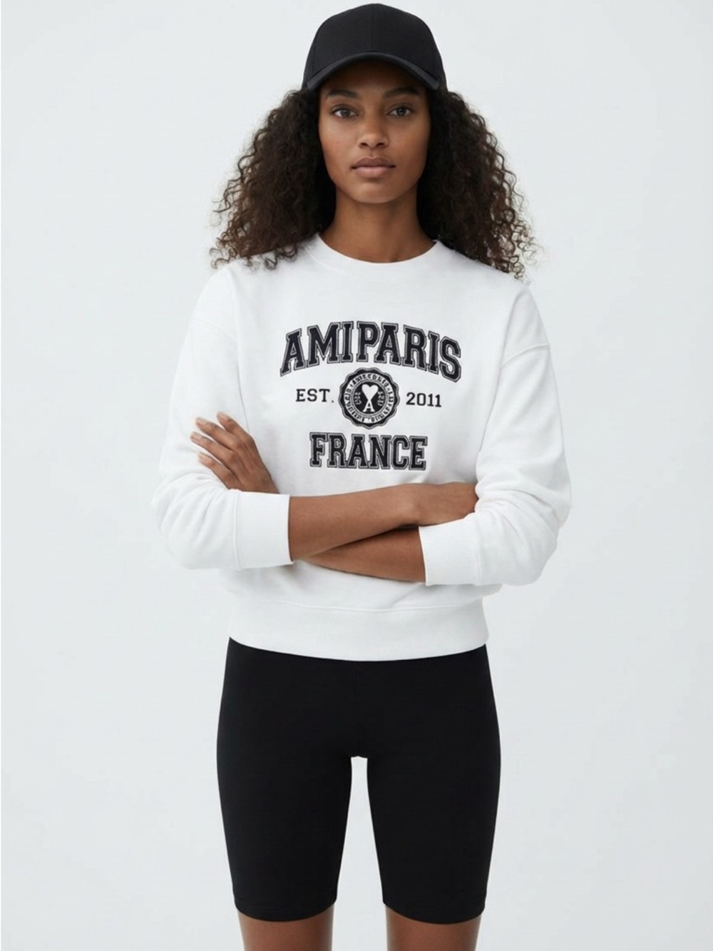 Ami Paris Logo Crewneck Sweatshirt, Unisex size XXXL